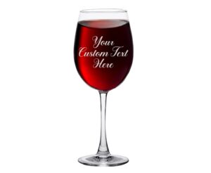 teeamore personalized wine glass add your name text valentiness day birthday anniversary laser engraved stemmed wine glass 16oz