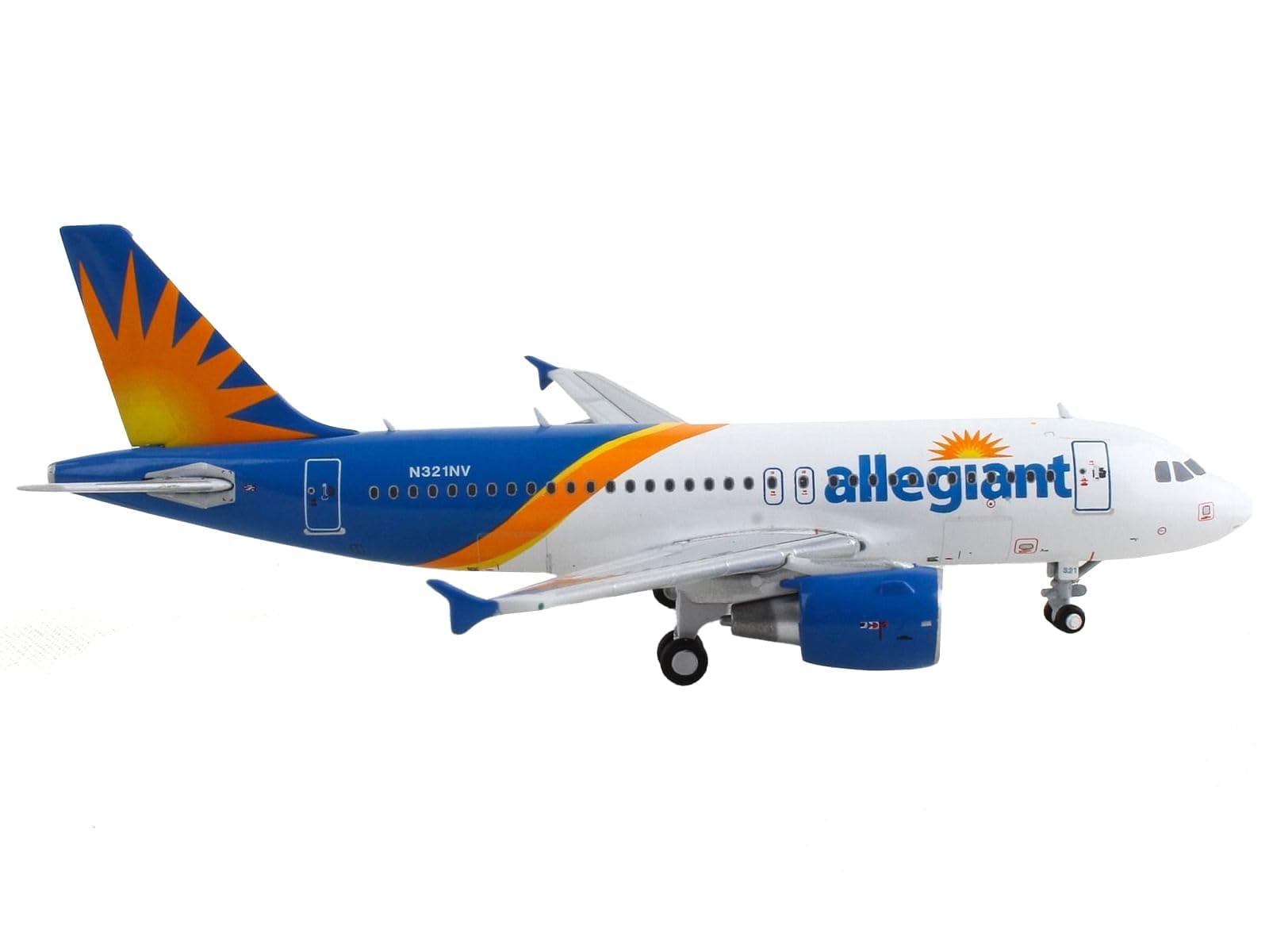 GeminiJets GJAAY2131 Allegiant Air Airbus A319 N321NV; Scale 1:400