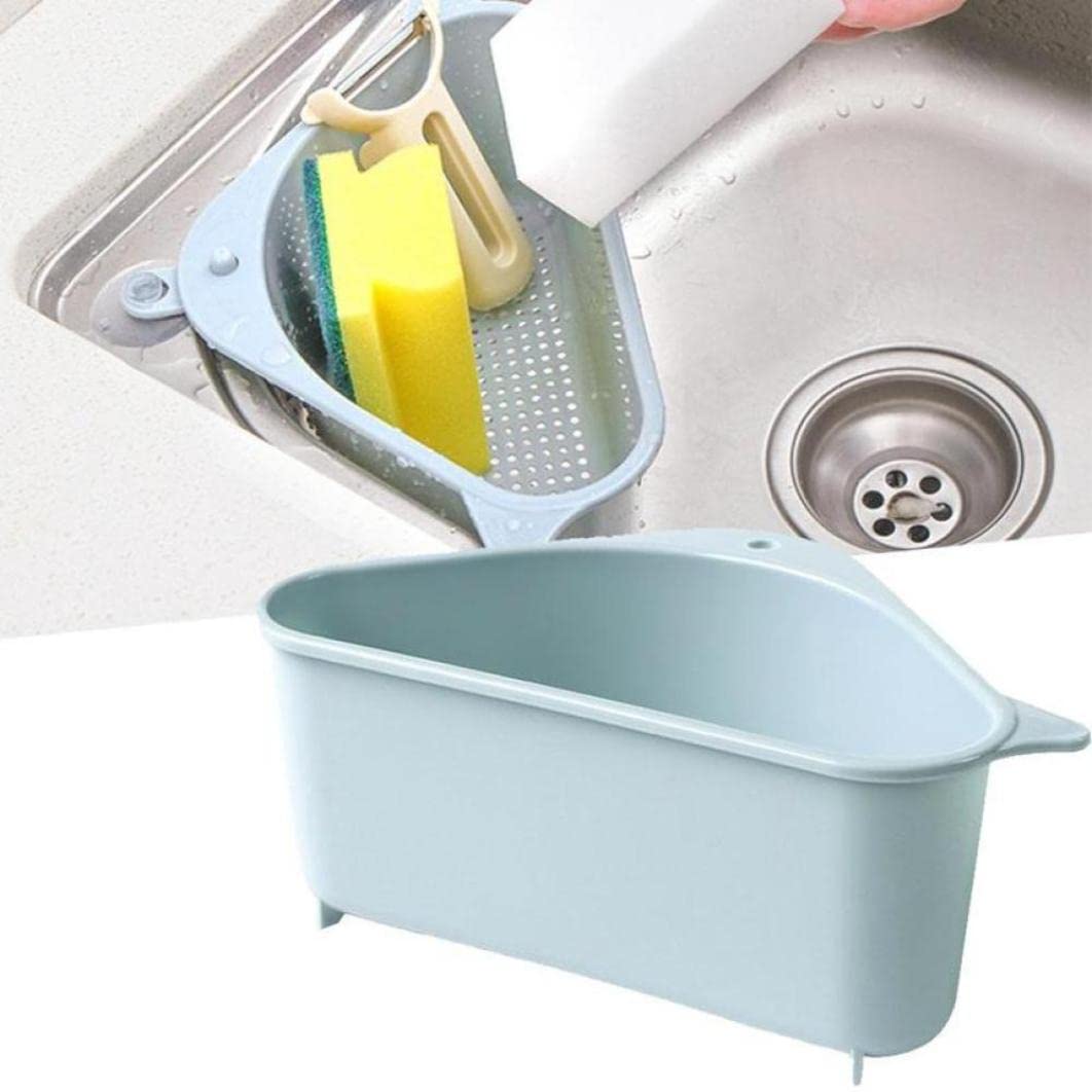 KUYYFDS Triangle Sink Storage Basket Suction Cup Hanging Kitchen Sink Vegetable Peel Trash Box Colanders Food Strainers