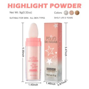 3PCS Face Glitter Highlighter Powder Makeup Brightening Face Body Hair Makeup Stick Fairy Highlight Patting Powder