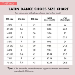 TINRYMX Women's Latin Dance Shoes Open Toe Salsa Performance Ballrooom Tango Dance Shoes,L445-Pink-8.5CM,5.5(M) US