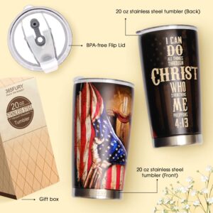 Christian gifts for men - Religious gifts for men - Gifts for Men - Fathers Day Giftss for Dad from Daughter, Son, Wife, Kids - Birthday Gifts for Men, Dad, Boyfriend, Husband - Christian Tumbler 20Oz