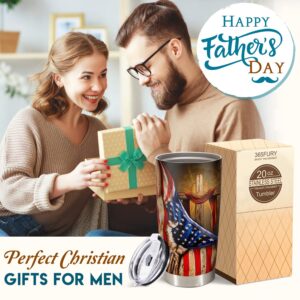 Christian gifts for men - Religious gifts for men - Gifts for Men - Fathers Day Giftss for Dad from Daughter, Son, Wife, Kids - Birthday Gifts for Men, Dad, Boyfriend, Husband - Christian Tumbler 20Oz