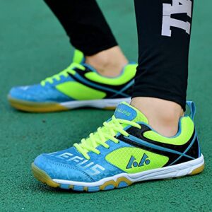 Womens Lightweight Indoor Court Shoes Breathable Sneaker Cross Trainers for Pickleball, Badminton, Table Tennis (Green 803, 9.5)