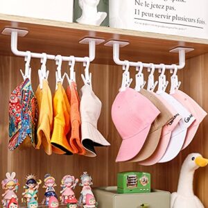 Resdenio Hat Rack for Baseball Caps - 2 Pieces Adhesive Hat Hooks for Wall, Hat Hanger Storage Cap Organizer, No Drilling Strong Hat Holder for Door, Closet, Bedroom,Office (Black)