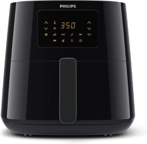 philips essential connected xl 2.65lb/6.2l capacity digital airfryer with rapid air technology, wi-fi connected (homeid app), alexa compatible, black- hd9280/91, compact