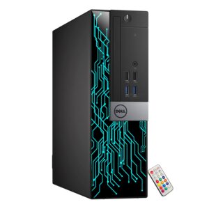 Dell OptiPlex Desktop Customized RGB Lights Computer Intel Core i5 6500 3.2 GHz 8GB RAM 256GB SSD Win 10 Pro WiFi, Gaming PC Keyboard & Mouse HDMI (Renewed)