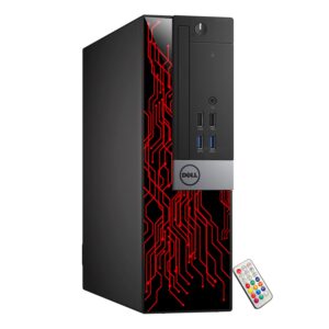 Dell OptiPlex Desktop Customized RGB Lights Computer Intel Core i5 6500 3.2 GHz 8GB RAM 256GB SSD Win 10 Pro WiFi, Gaming PC Keyboard & Mouse HDMI (Renewed)