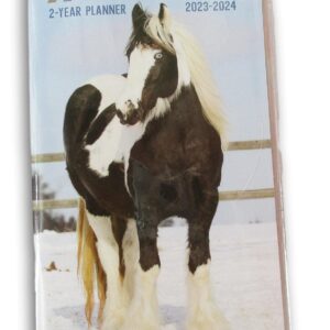 Jot Scenic 2-Year Miniature Monthly Planner Book for 2023-2024 (Horses)