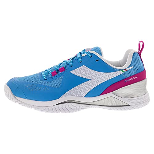 Diadora Women's Blushield Torneo All Ground Tennis Shoe (Sky Blue/White, 8.5)