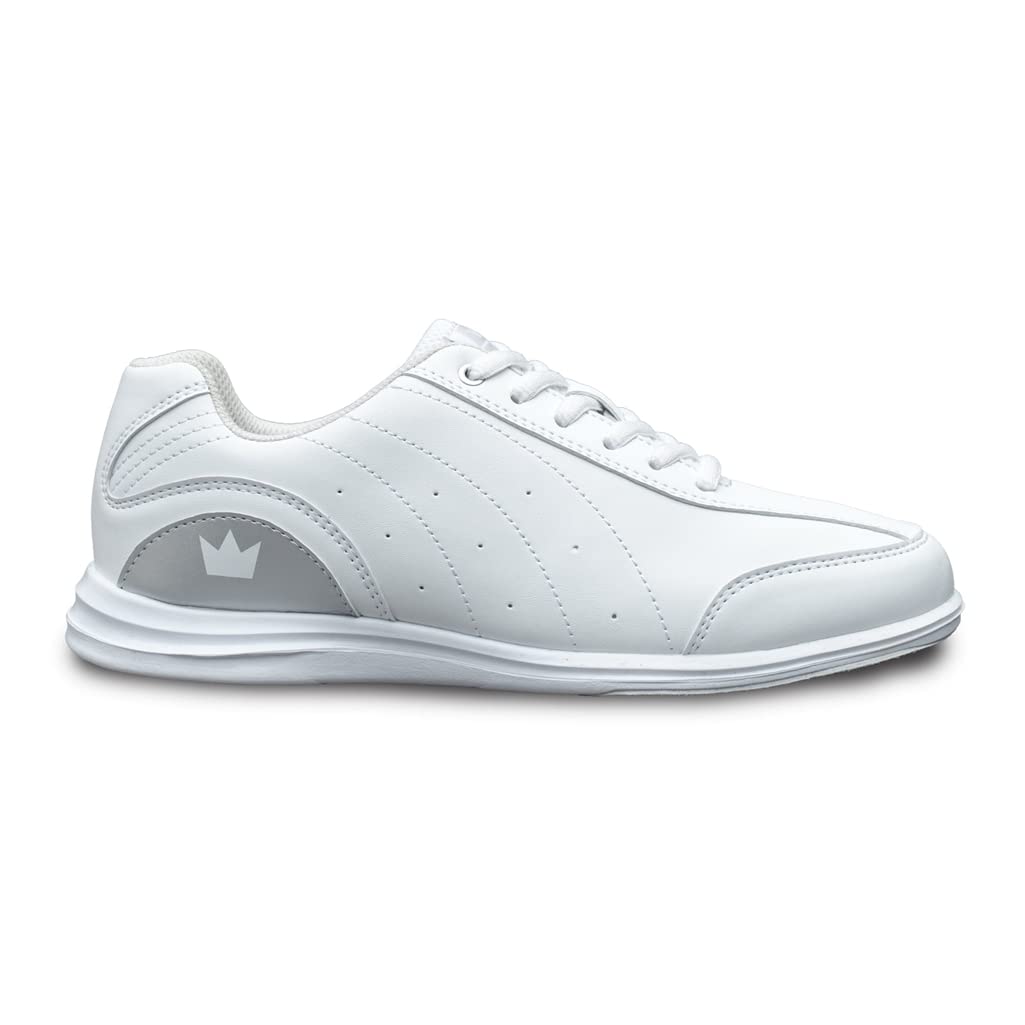 Brunswick Womens Athletic Bowling Shoes, White/Silver, 9.5 US