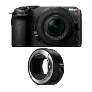 nikon z30 mirrorless camera bundle with 16-50 lens & nikon ftz adapter ii (2 items)