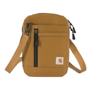 carhartt nylon duck, water resistant wallet with adjustable crossbody strap, brown