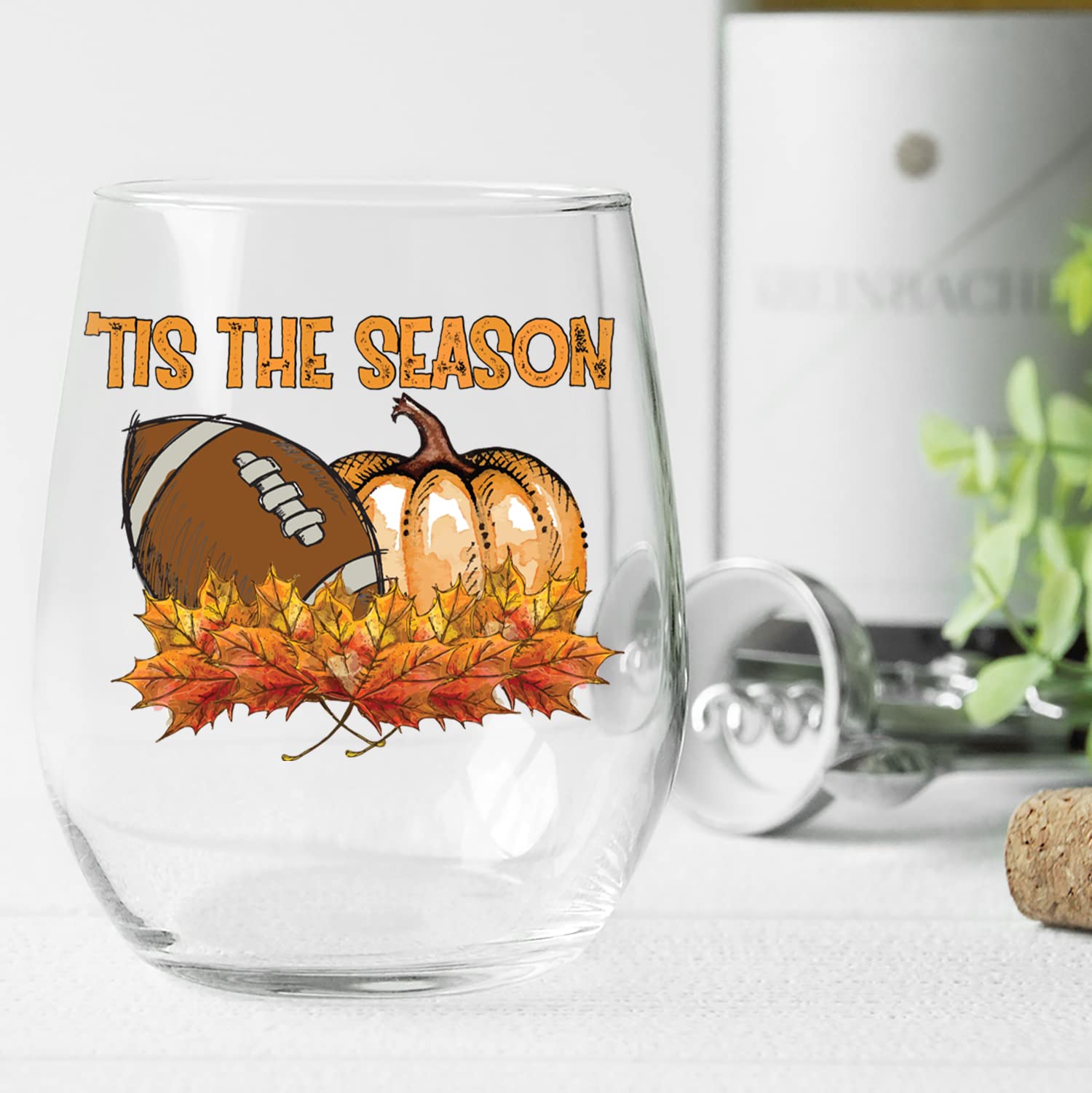 Toasted Tales Tis The Season | Fall Glass | Season Holiday Glassware | Cute Glass Tumbler | Novelty Gifts For Her | Thanksgiving Glass | Autumn Thanksgiving Gifts