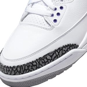 Nike Men's Air Jordan 3 Basketball Shoes, White/Black-dark Iris-cement G, 11