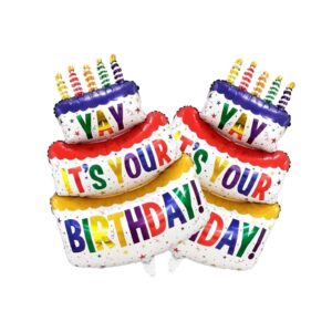 2pcs Happy Birthday Balloon Big 41" Foil Inflated Mylar Balloons for Birthday Party Supplies Baby Shower Decorations