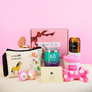 60th birthday gifts for women who have everything, 60th birthday gift ideas box for mom, wife, sister, aunt, best friend, 8pcs unique gifts for 60 year old woman, happy 60th birthday gifts for women
