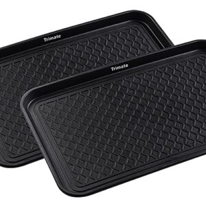 Trimate All Weather Boot Tray, 2 Pack Water Resistant Plastic, Multi-Purpose for Shoes, Pet Feeding Trays, Garden-Mudroom Entryway, Garage, Indoor or Outdoor - Medium, 24"x16" - (Black)