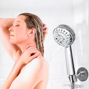 AIDOLLA Stainless Steel Shower Head Holder,360° Adjustable Handheld Bathroom Shower Head Bracket, Metal Shower Spray Holder Wall Mount, Brushed Nickel (Screw Installation)
