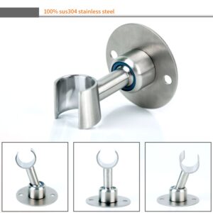 AIDOLLA Stainless Steel Shower Head Holder,360° Adjustable Handheld Bathroom Shower Head Bracket, Metal Shower Spray Holder Wall Mount, Brushed Nickel (Screw Installation)