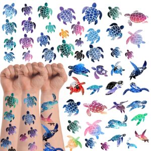 turtle temporary tattoos,20 sheets 172 pieces turtle themed tattoos stickers party decoration supplies favors body art for kids adults