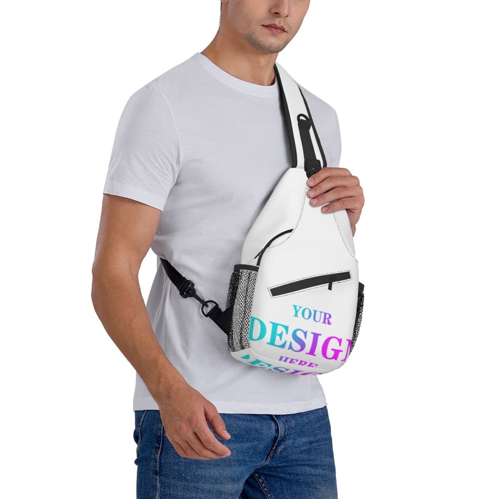 Custom Sling Backpack Personalized Crossbody Sling Bags Leisure Sports Outdoor Custom Bag For Men Backpack Optional Color Add Your Text/Logo Here