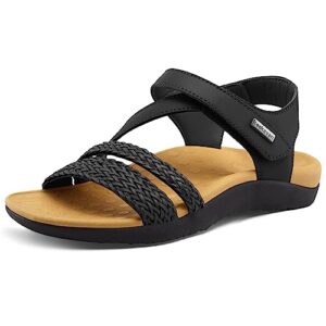 seekavan women's arch support sandals orthopedic sandals for women comfortable woven walking sandals