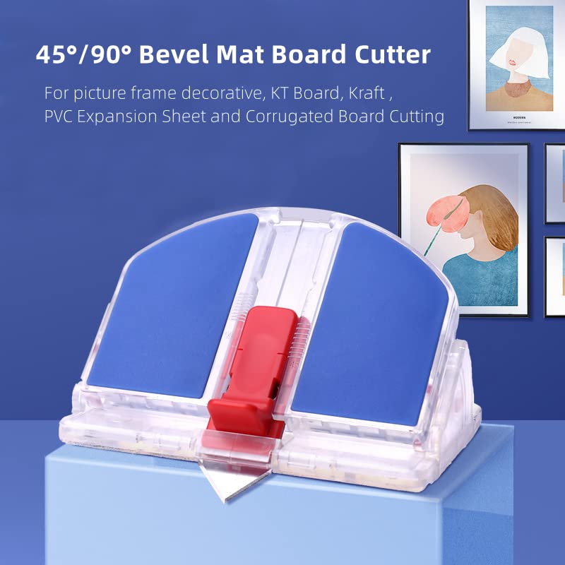 TAIYUYUE Cutter 45/90° Bevel Mat Board Cutter, 3 Spare Double-end Blades, Photo Frame Kraft KT Foam Chevron Board Vertical Model Artwork Tools Knife