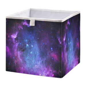 kigai starry galaxy cube storage bins - 11x11x11 in large foldable cubes organizer storage basket for home office, nursery, shelf, closet