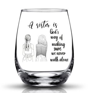 jerio sister gifts from sisters christmas,funny gifts for sister from sister in law-15oz wine glass, xmas gifts for sister birthday,mothers day,valentines day gifts for sister