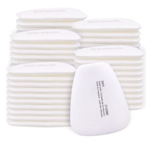 50pcs 5n11 respirator filter cotton, beaukau 5n11 filter for respirator 6200, 6800, 7502, 6502 respirator filter against dust and particulate