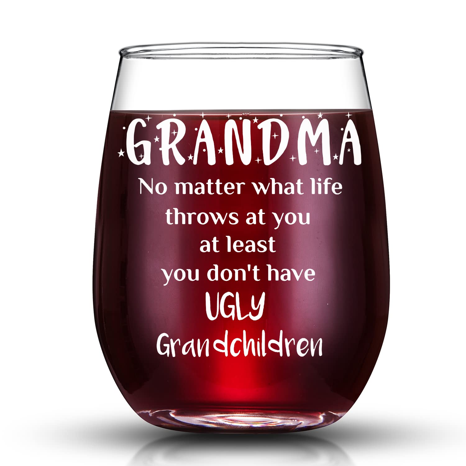 JERIO Grandma Gifts from Granddaughter,Gifts for Grandma 15oz Wine Glass,Christmas,Mothers Day,Thanksgiving, Birthday Gifts for Grandma