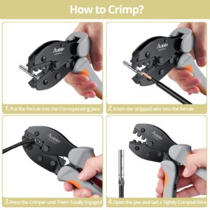 Anbte Solar Crimping Tool, Solar Crimper Wire PV Crimping Tool for 14-10AWG 2.5-6mm² Solar Panel Cables, 6 Pair Male Female Connectors 1 Pair Wrench, for Solar Photovoltaic System PV system