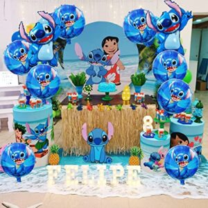 Lilo and Stitch Party Balloons Stitch Party Aluminum Film Balloons suit Stitch Birthday Party Decorations (10pcs blue）