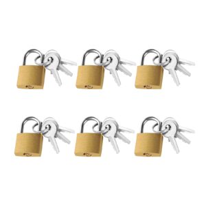 6 pcs suitcase locks with keys, luggage locks gym locker lock with key, pad lock outdoors backpack lock for locker