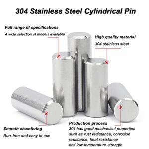 Othim 50 Pcs Dowel Pin, 304 Stainless Steel Shelf Support Pin Metal Fasten Elements Used on Precise Location, Diameter 3Mm,Length 5mm