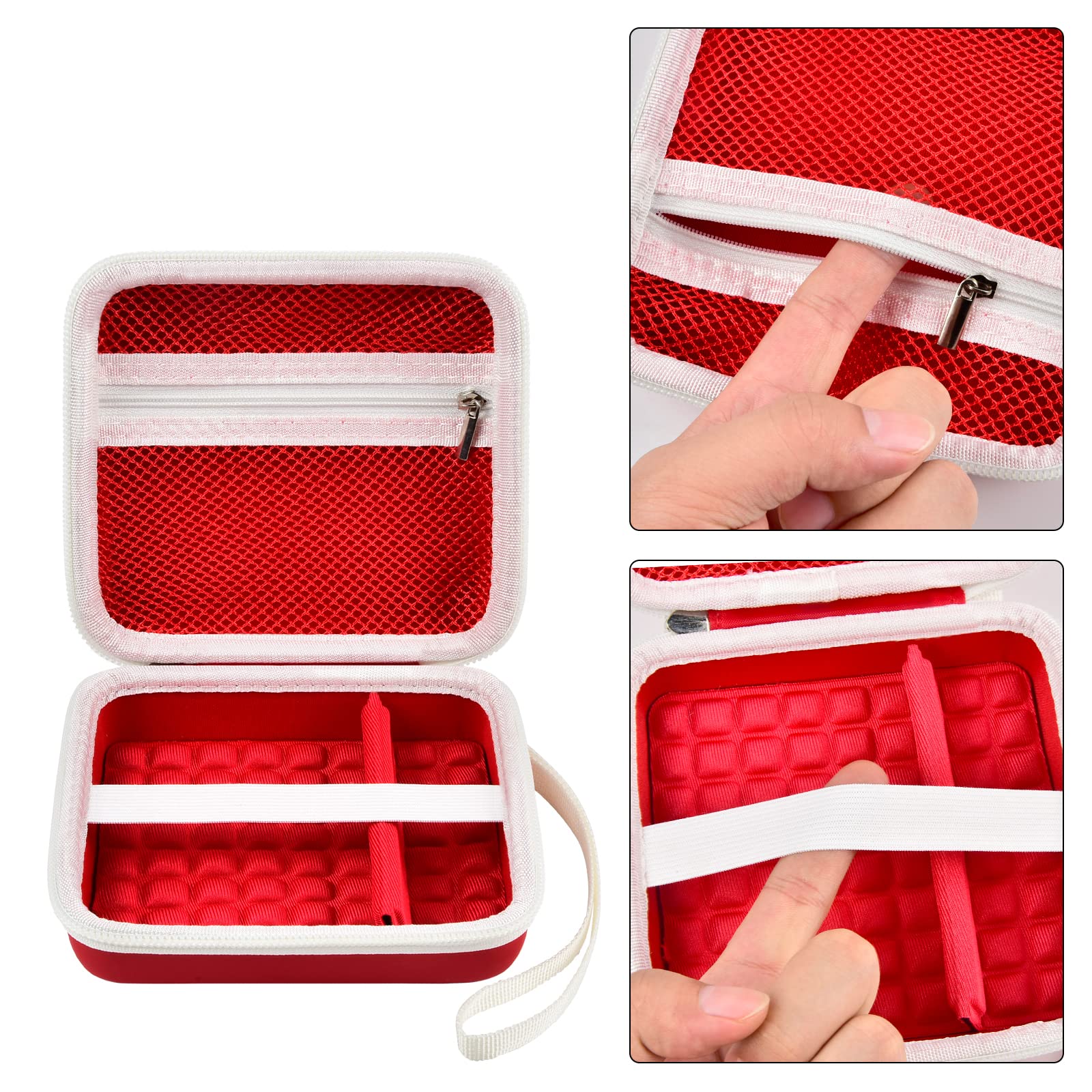 Kid Toy Camera Case for VTech Kidizoom Creator Cam Video Camera, Hard Travel Carrying Storage with Accessories Pocket - Red