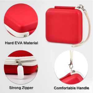 Kid Toy Camera Case for VTech Kidizoom Creator Cam Video Camera, Hard Travel Carrying Storage with Accessories Pocket - Red