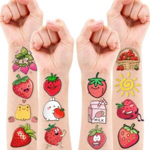 Strawberry Temporary Tattoos Berry First Birthday Party Supplies Decorations 96PCS Cute Tattoos Stickers Party Favors Kids Gifts Girls Boys Classroom School Prizes Themed