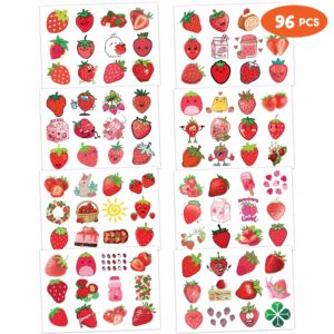 Strawberry Temporary Tattoos Berry First Birthday Party Supplies Decorations 96PCS Cute Tattoos Stickers Party Favors Kids Gifts Girls Boys Classroom School Prizes Themed