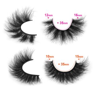 Newcally False Eyelashes Fluffy Wispy Faux Mink Lashes 8D Volume Long Cat Eye Lashes Dramatic 18MM 2 Styles Mixed Fake Lashes 14 Pairs Pack