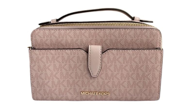 Michael Kors Medium Double Zip Phone Crossbody (Dark Powder Blush)