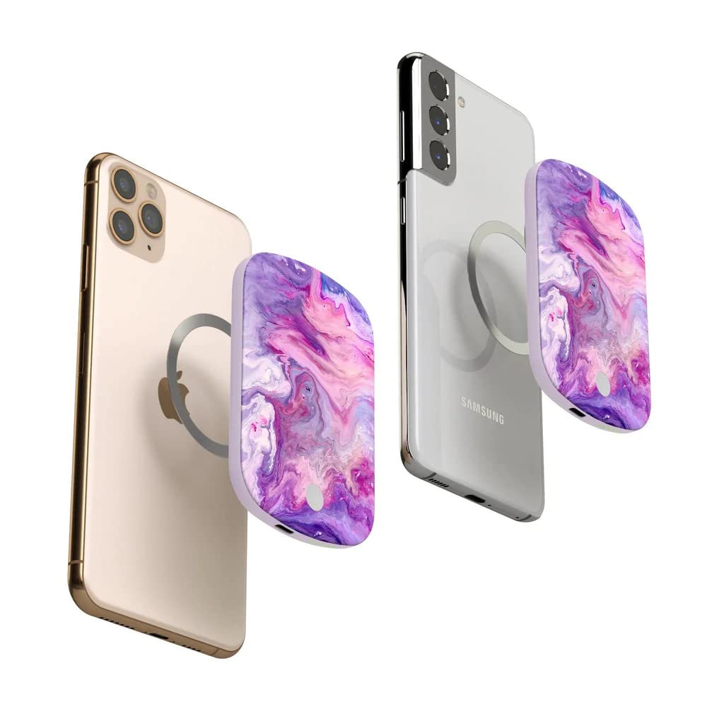 Casely Power Pod | MagSafe Compatible Battery Pack | Tie Dying Over You Purple Marble Power Pod (5,000 mAh)