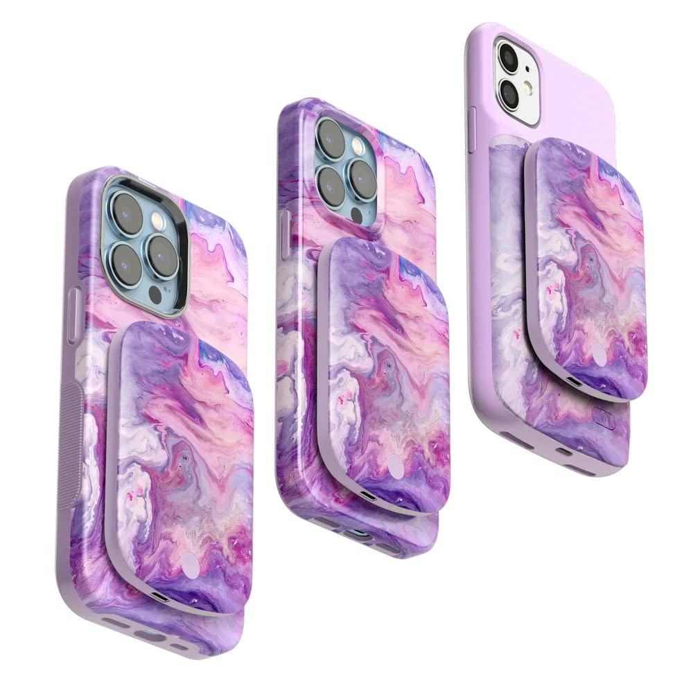 Casely Power Pod | MagSafe Compatible Battery Pack | Tie Dying Over You Purple Marble Power Pod (5,000 mAh)