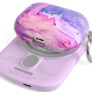 Casely Power Pod | MagSafe Compatible Battery Pack | Tie Dying Over You Purple Marble Power Pod (5,000 mAh)