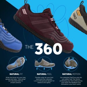 Xero Shoes Women's 360, Fig/Black, 8