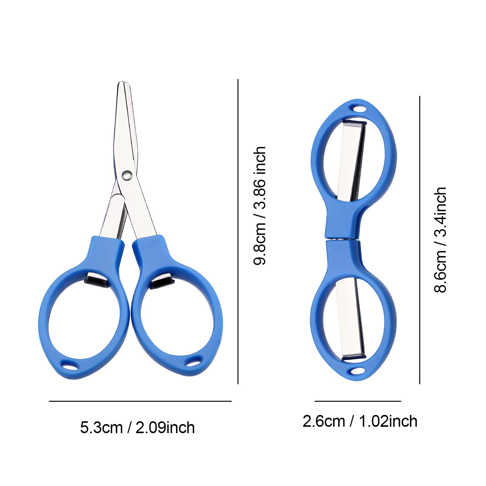 Folding Scissors Small Foldable Scissors Mini Travel Stainless Steel Portable Scissors Bulk Glasses Shaped Anti Rust Sewing Cutter Shear for Nurse Week Gifts School Office Supplies(50 Pcs)