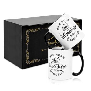 Cabtnca House Warming Gifts New Home, New Home New Adventure New Memories Mug set, Housewarming Gift, New Home Gifts for Home, Housewarming Gifts for New House Couple Women, 11Oz Pack of 2