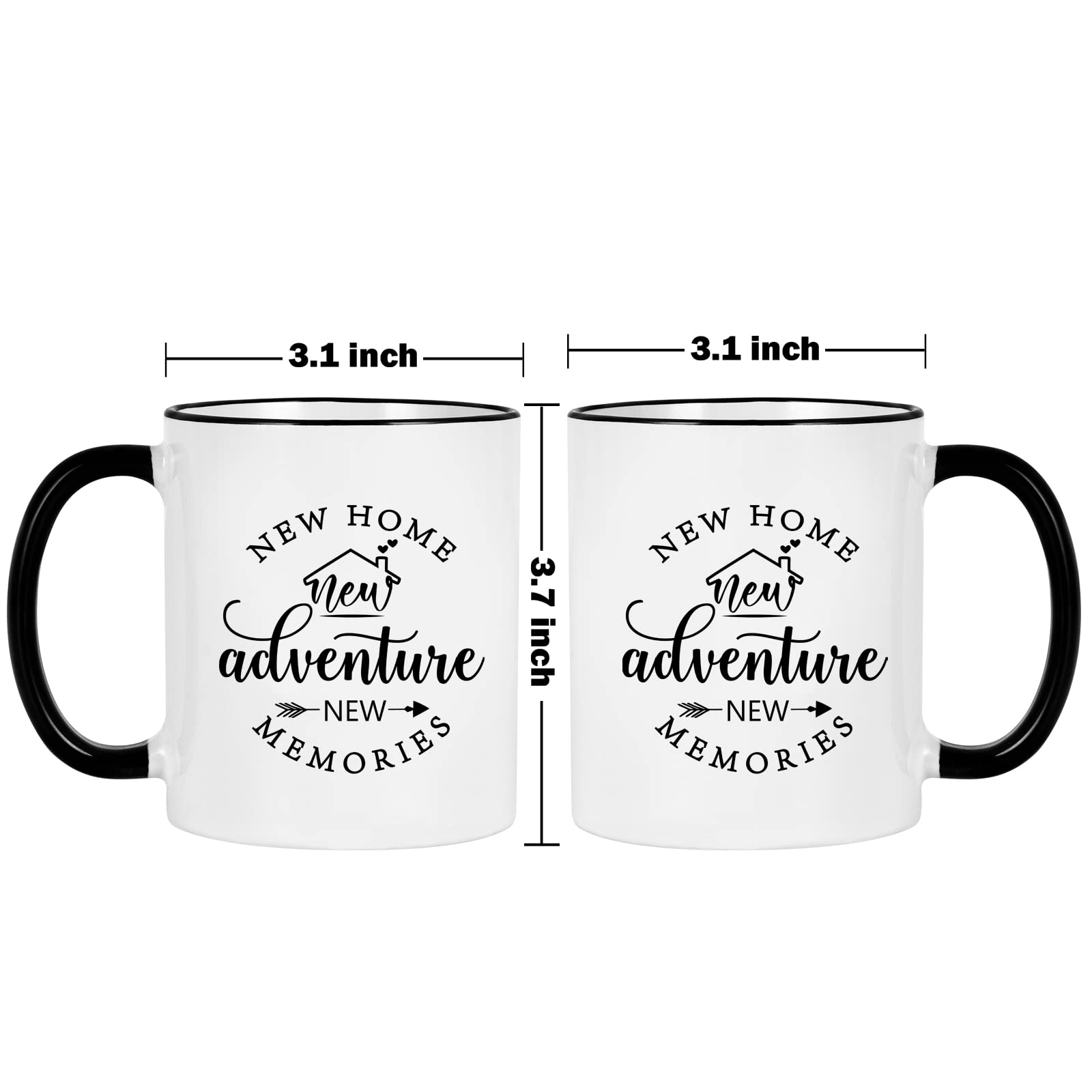 Cabtnca House Warming Gifts New Home, New Home New Adventure New Memories Mug set, Housewarming Gift, New Home Gifts for Home, Housewarming Gifts for New House Couple Women, 11Oz Pack of 2