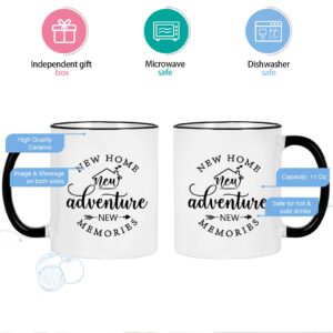 Cabtnca House Warming Gifts New Home, New Home New Adventure New Memories Mug set, Housewarming Gift, New Home Gifts for Home, Housewarming Gifts for New House Couple Women, 11Oz Pack of 2